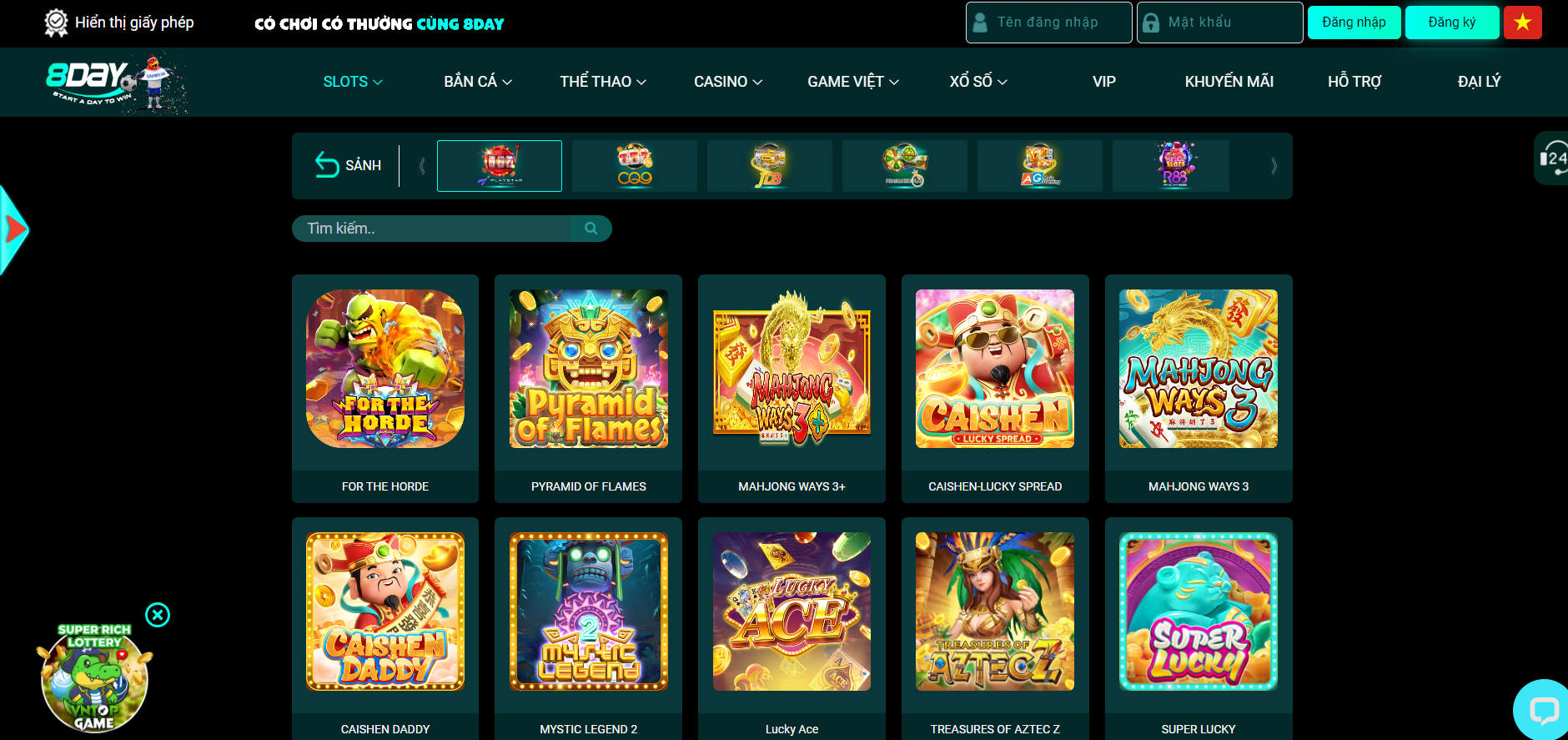 slot games 8day hấp dẫn