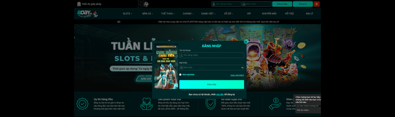 Đăng Nhập 8DAY Đơn Giản